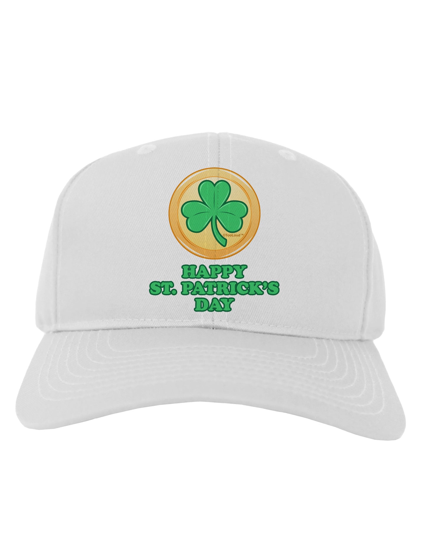 Shamrock Button - St Patrick's Day Adult Baseball Cap Hat by TooLoud-Baseball Cap-TooLoud-White-One Size-Davson Sales