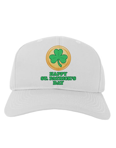 Shamrock Button - St Patrick's Day Adult Baseball Cap Hat by TooLoud-Baseball Cap-TooLoud-White-One Size-Davson Sales