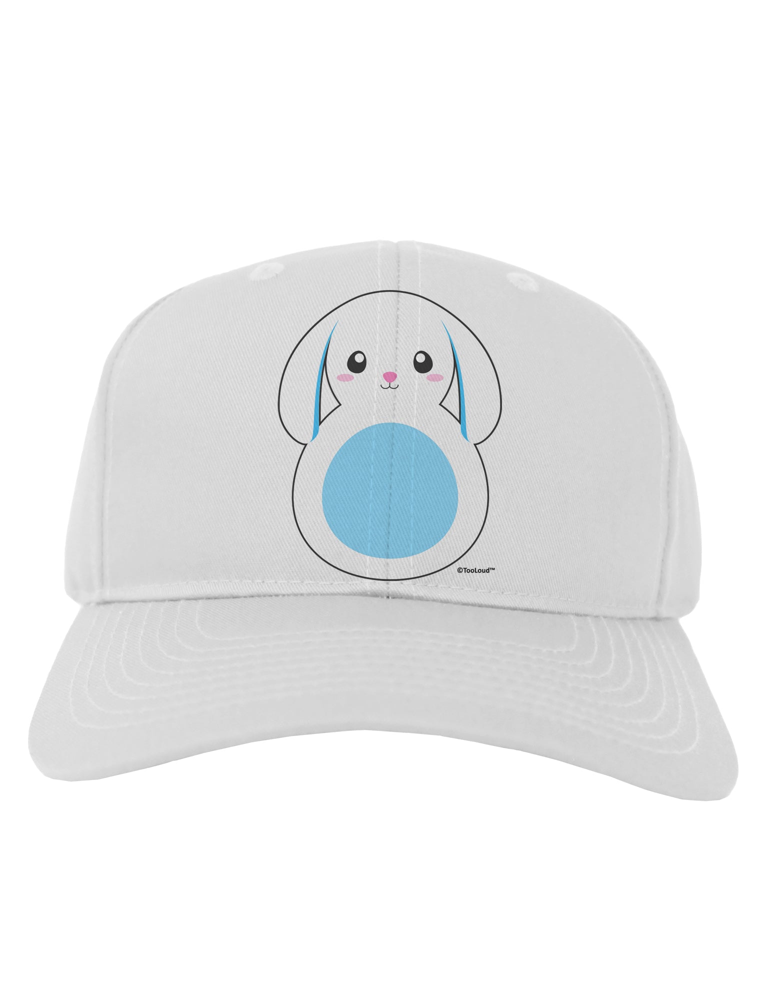 Cute Bunny with Floppy Ears - Blue Adult Baseball Cap Hat by TooLoud-Baseball Cap-TooLoud-White-One Size-Davson Sales