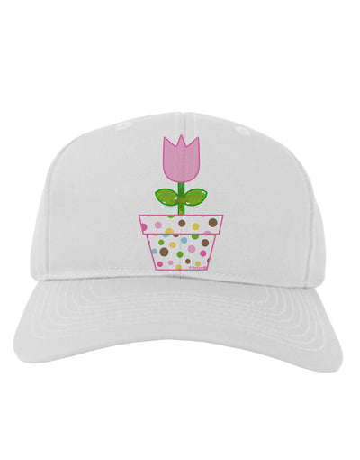 Easter Tulip Design - Pink Adult Baseball Cap Hat by TooLoud-Baseball Cap-TooLoud-White-One Size-Davson Sales