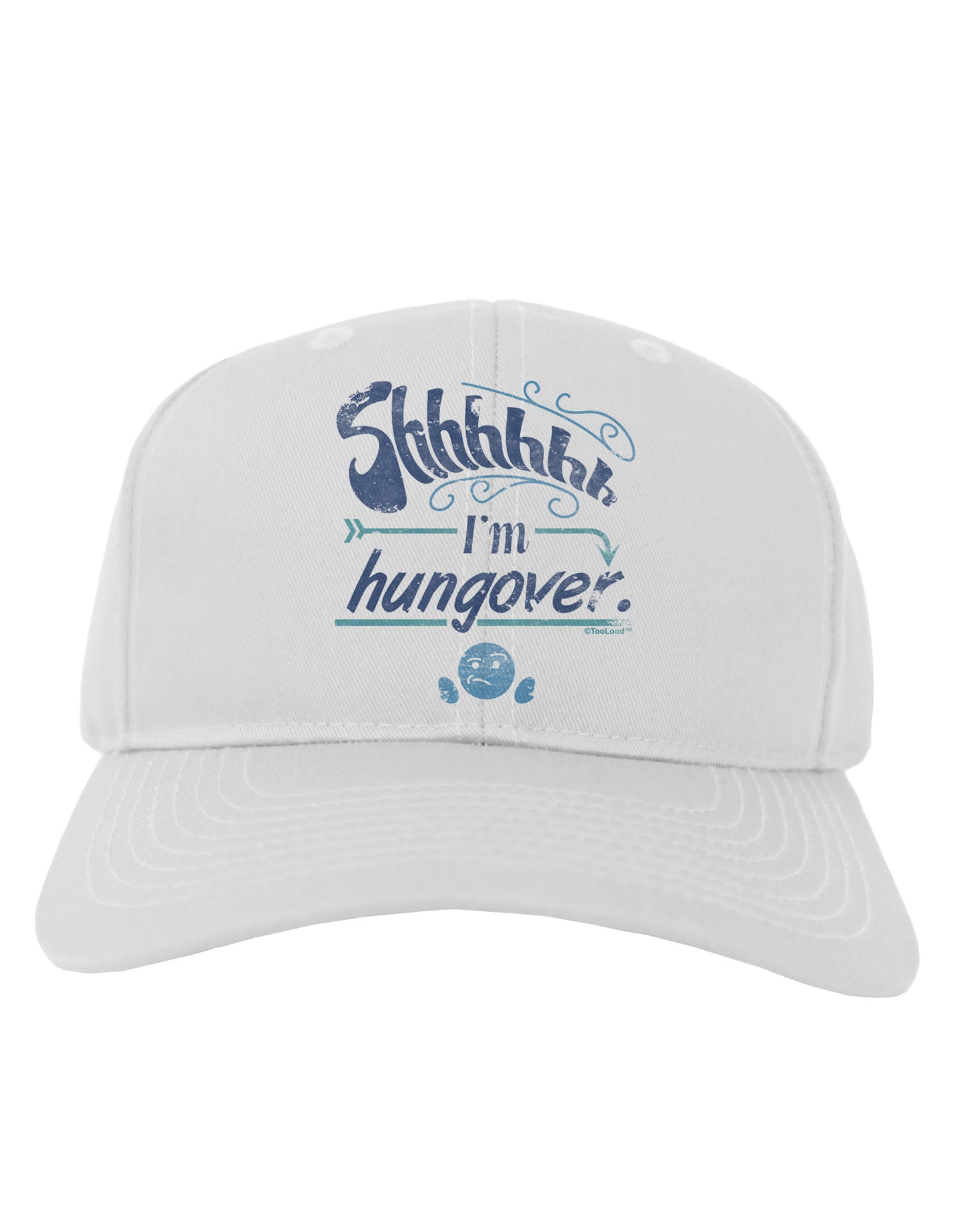 Shhh Im Hungover Funny Adult Baseball Cap Hat by-Baseball Cap-TooLoud-White-One Size-Davson Sales