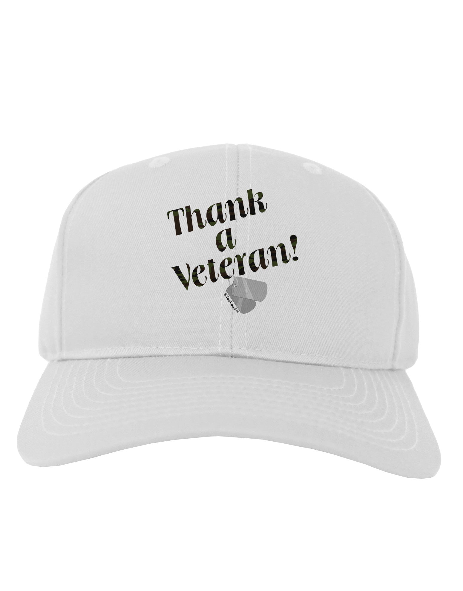 Thank A Veteran Adult Baseball Cap Hat-Baseball Cap-TooLoud-White-One Size-Davson Sales