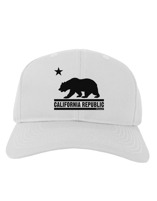 California Republic Design - Cali Bear Adult Baseball Cap Hat by TooLoud-Baseball Cap-TooLoud-White-One Size-Davson Sales