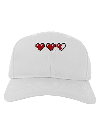 Couples Pixel Heart Life Bar - Left Adult Baseball Cap Hat by TooLoud-Baseball Cap-TooLoud-White-One Size-Davson Sales