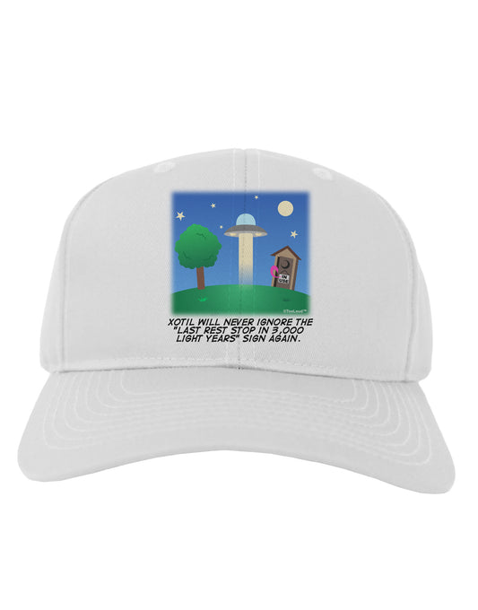 UFO Stopping At an Out-house Text Adult Baseball Cap Hat by TooLoud-Baseball Cap-TooLoud-White-One Size-Davson Sales
