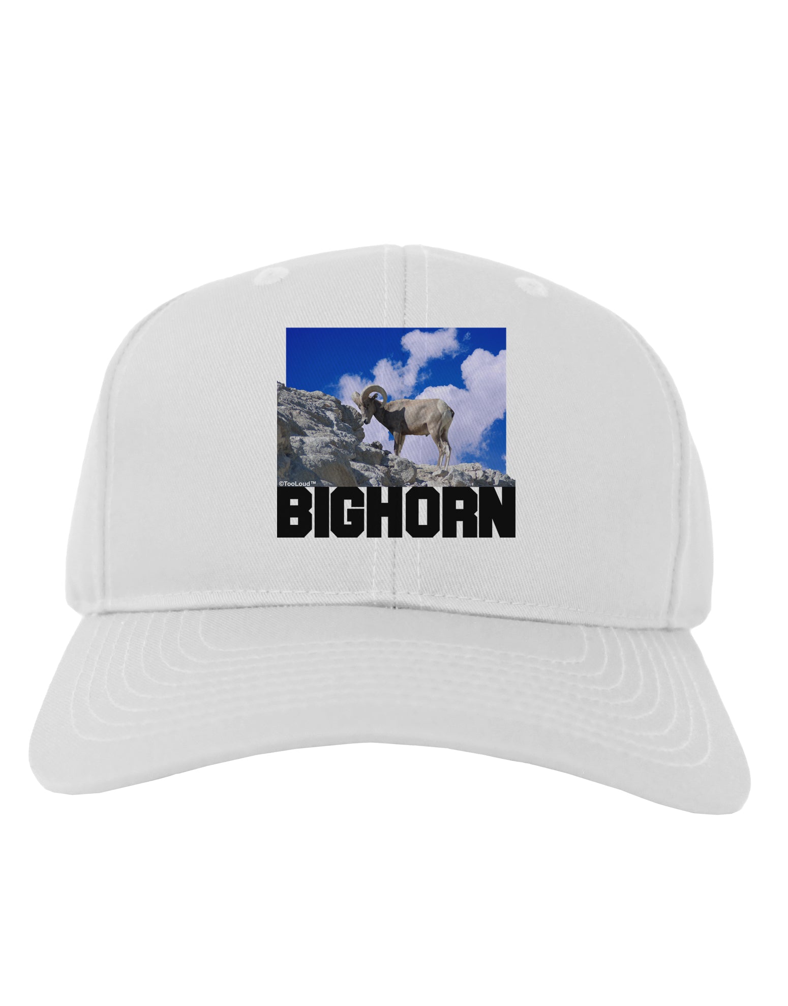 Bighorn Ram Text Adult Baseball Cap Hat-Baseball Cap-TooLoud-White-One Size-Davson Sales