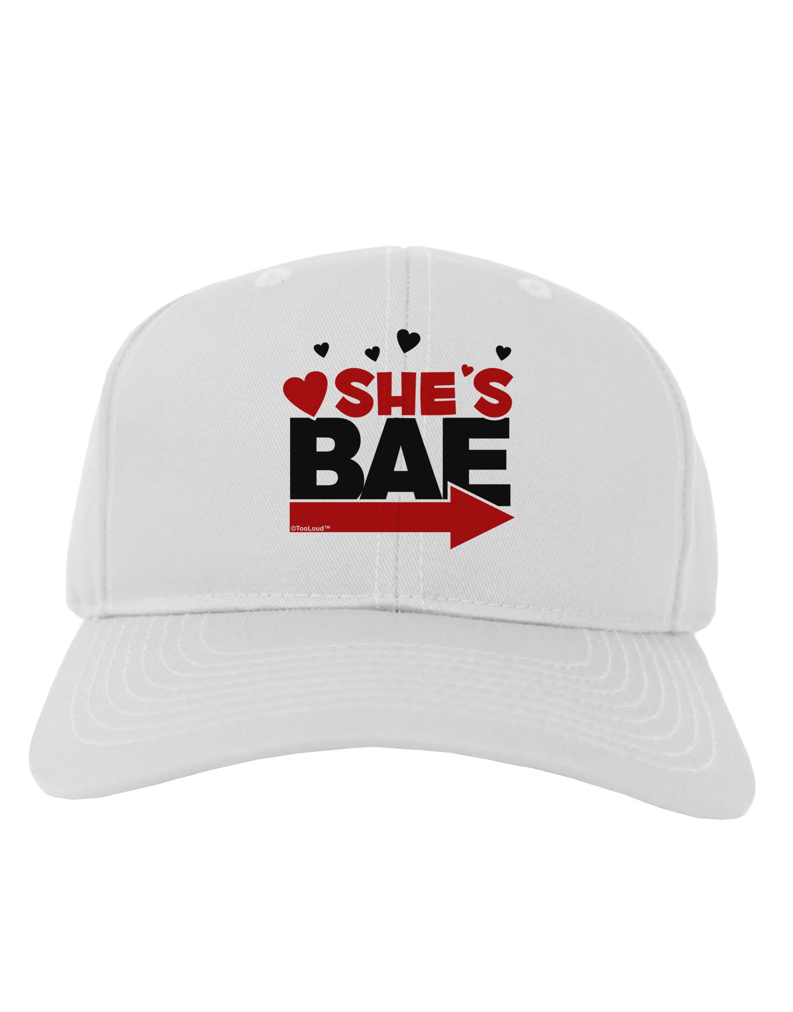 She's BAE - Right Arrow Adult Baseball Cap Hat-Baseball Cap-TooLoud-White-One Size-Davson Sales