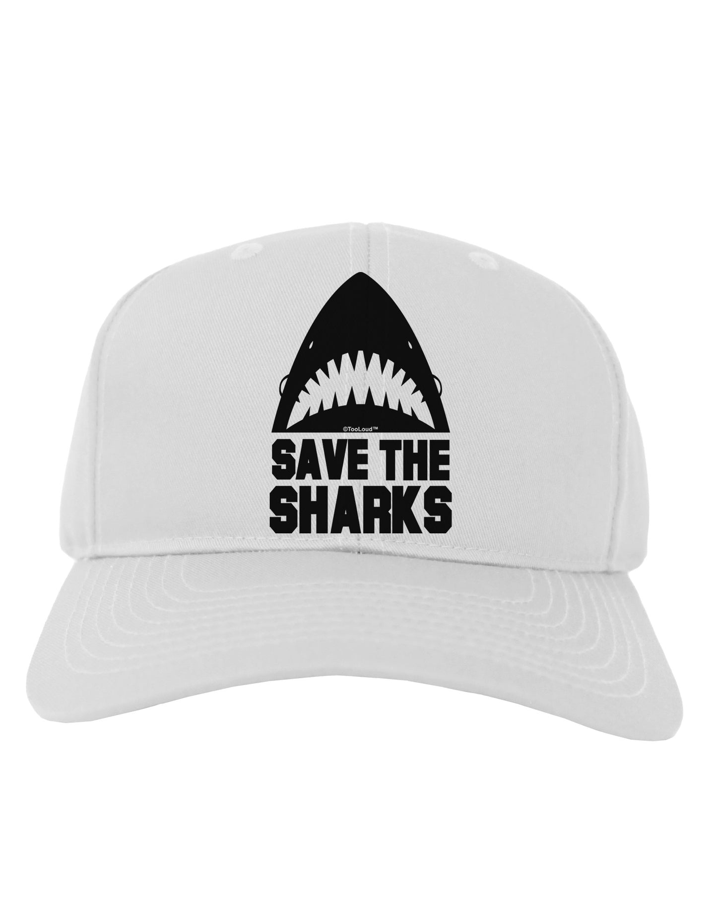 Save The Sharks Adult Baseball Cap Hat-Baseball Cap-TooLoud-White-One Size-Davson Sales