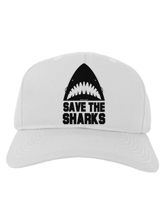 Save The Sharks Adult Baseball Cap Hat-Baseball Cap-TooLoud-White-One Size-Davson Sales