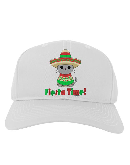 Fiesta Time - Cute Sombrero Cat Adult Baseball Cap Hat by TooLoud-Baseball Cap-TooLoud-White-One Size-Davson Sales