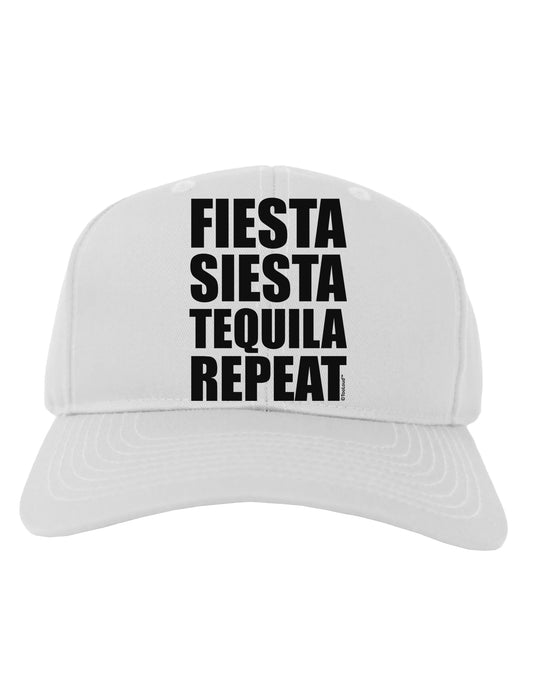 Fiesta Siesta Tequila Repeat Adult Baseball Cap Hat by TooLoud-Baseball Cap-TooLoud-White-One Size-Davson Sales