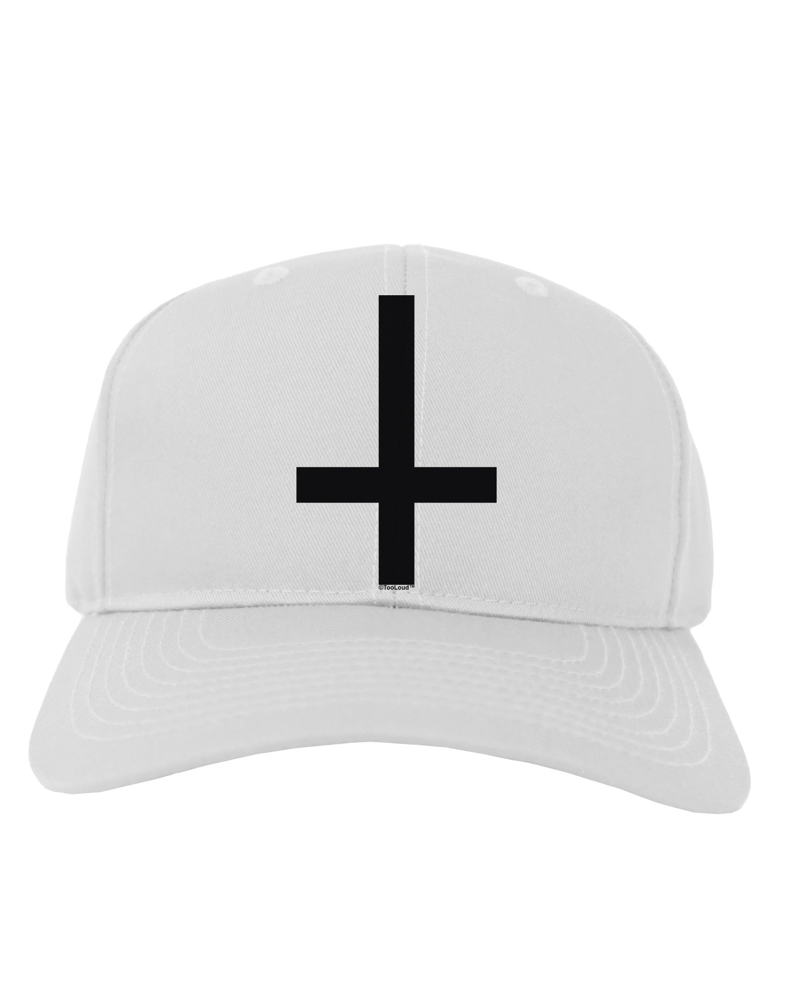 Inverted Cross Adult Baseball Cap Hat-Baseball Cap-TooLoud-White-One Size-Davson Sales