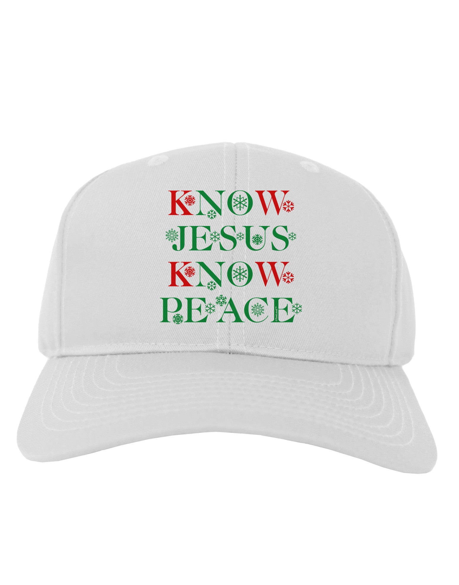 Know Jesus Know Peace Christmas Adult Baseball Cap Hat-Baseball Cap-TooLoud-White-One Size-Davson Sales