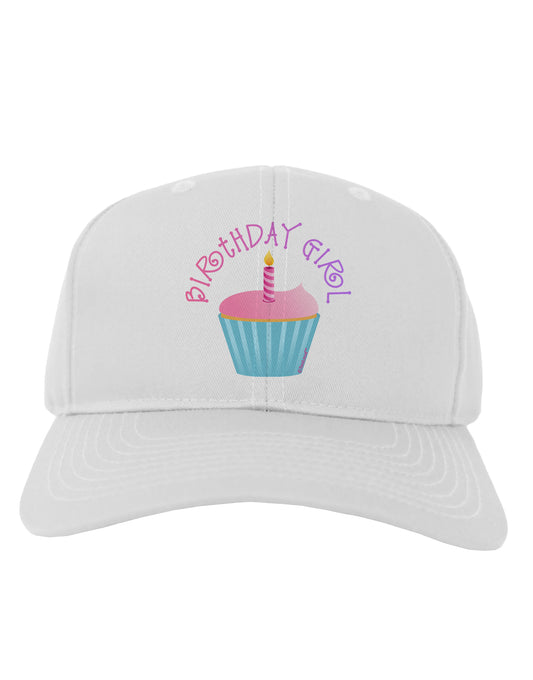 Birthday Girl - Candle Cupcake Adult Baseball Cap Hat by TooLoud-Baseball Cap-TooLoud-White-One Size-Davson Sales