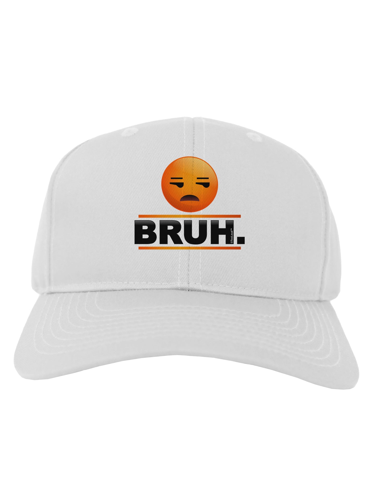 Bruh Emoji Adult Baseball Cap Hat-Baseball Cap-TooLoud-White-One Size-Davson Sales