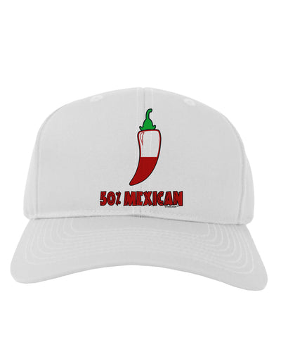 Fifty Percent Mexican Adult Baseball Cap Hat-Baseball Cap-TooLoud-White-One Size-Davson Sales