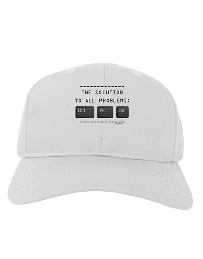 The Solution - Ctrl Alt Del Adult Baseball Cap Hat-Baseball Cap-TooLoud-White-One Size-Davson Sales