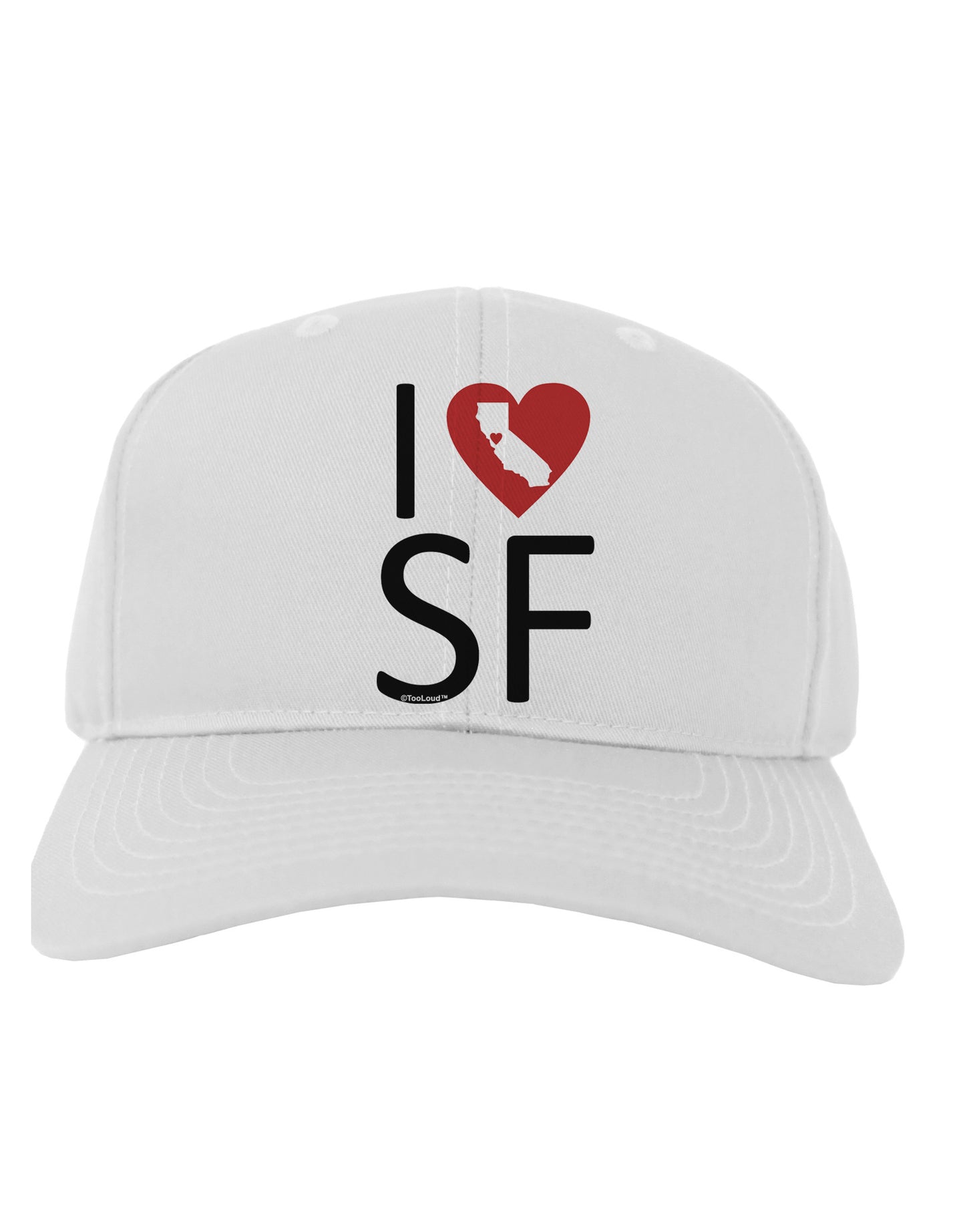 I Heart San Francisco Adult Baseball Cap Hat-Baseball Cap-TooLoud-White-One Size-Davson Sales