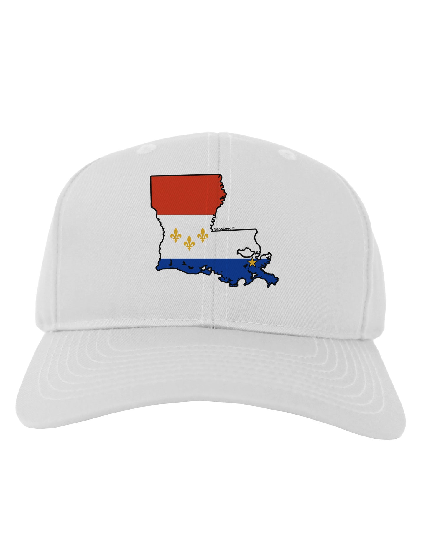 New Orleans Louisiana Flag Adult Baseball Cap Hat-Baseball Cap-TooLoud-White-One Size-Davson Sales