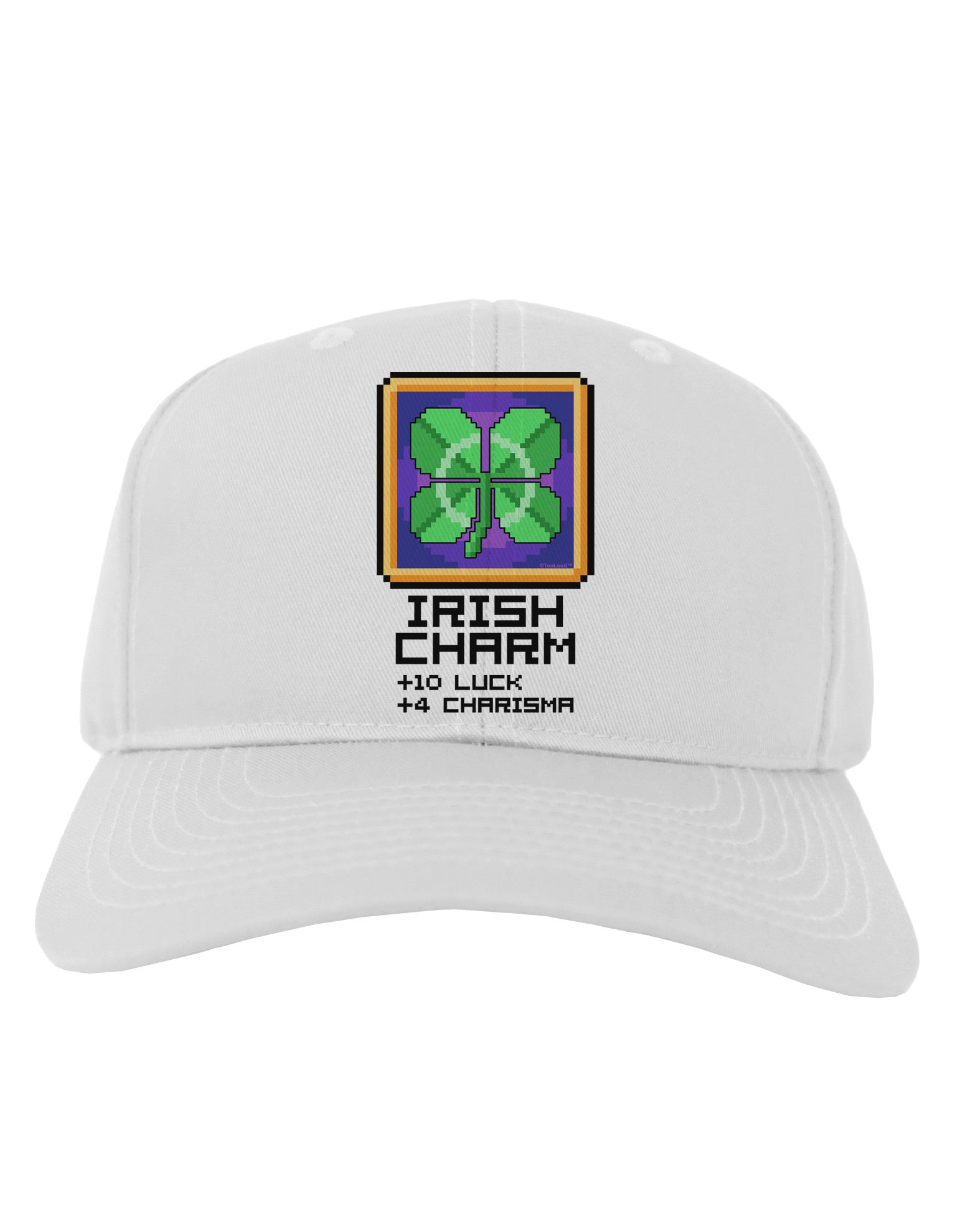 Pixel Irish Charm Item Adult Baseball Cap Hat-Baseball Cap-TooLoud-White-One Size-Davson Sales