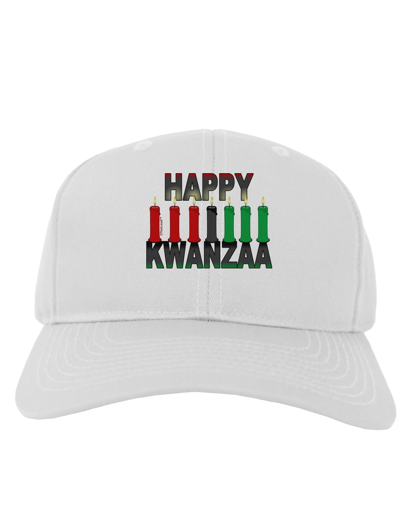 Happy Kwanzaa Candles Adult Baseball Cap Hat-Baseball Cap-TooLoud-White-One Size-Davson Sales