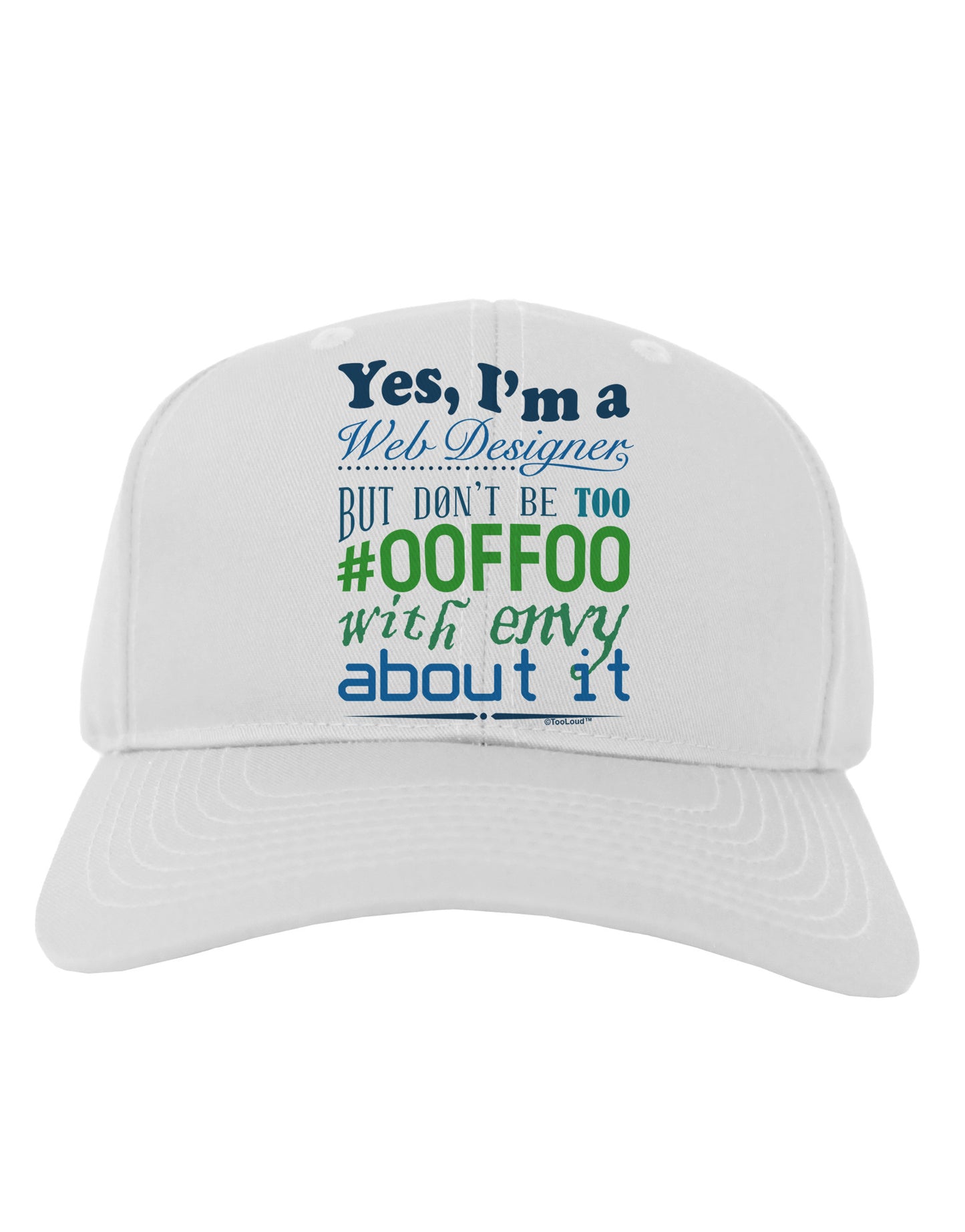 Web Designer -00FF00 With Envy Adult Baseball Cap Hat-Baseball Cap-TooLoud-White-One Size-Davson Sales