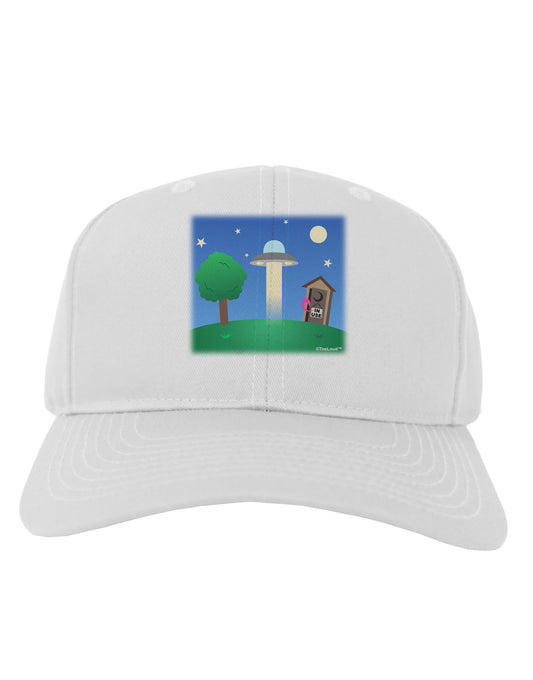 UFO Stopping At an Out-house Adult Baseball Cap Hat by TooLoud-Baseball Cap-TooLoud-White-One Size-Davson Sales