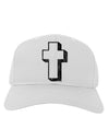 Simple Cross Design Black Distressed Adult Baseball Cap Hat by TooLoud-Baseball Cap-TooLoud-White-One Size-Davson Sales