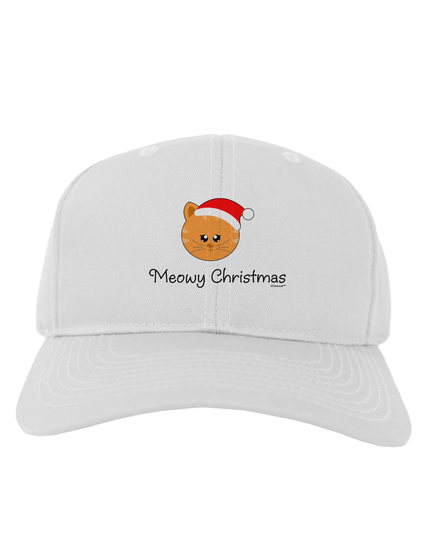 Meowy Christmas Cute Cat Santa Hat Adult Baseball Cap Hat-Baseball Cap-TooLoud-White-One Size-Davson Sales