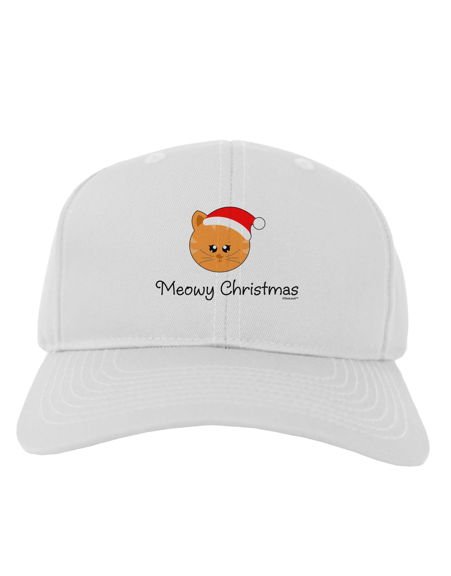 Meowy Christmas Cute Cat Santa Hat Adult Baseball Cap Hat-Baseball Cap-TooLoud-White-One Size-Davson Sales