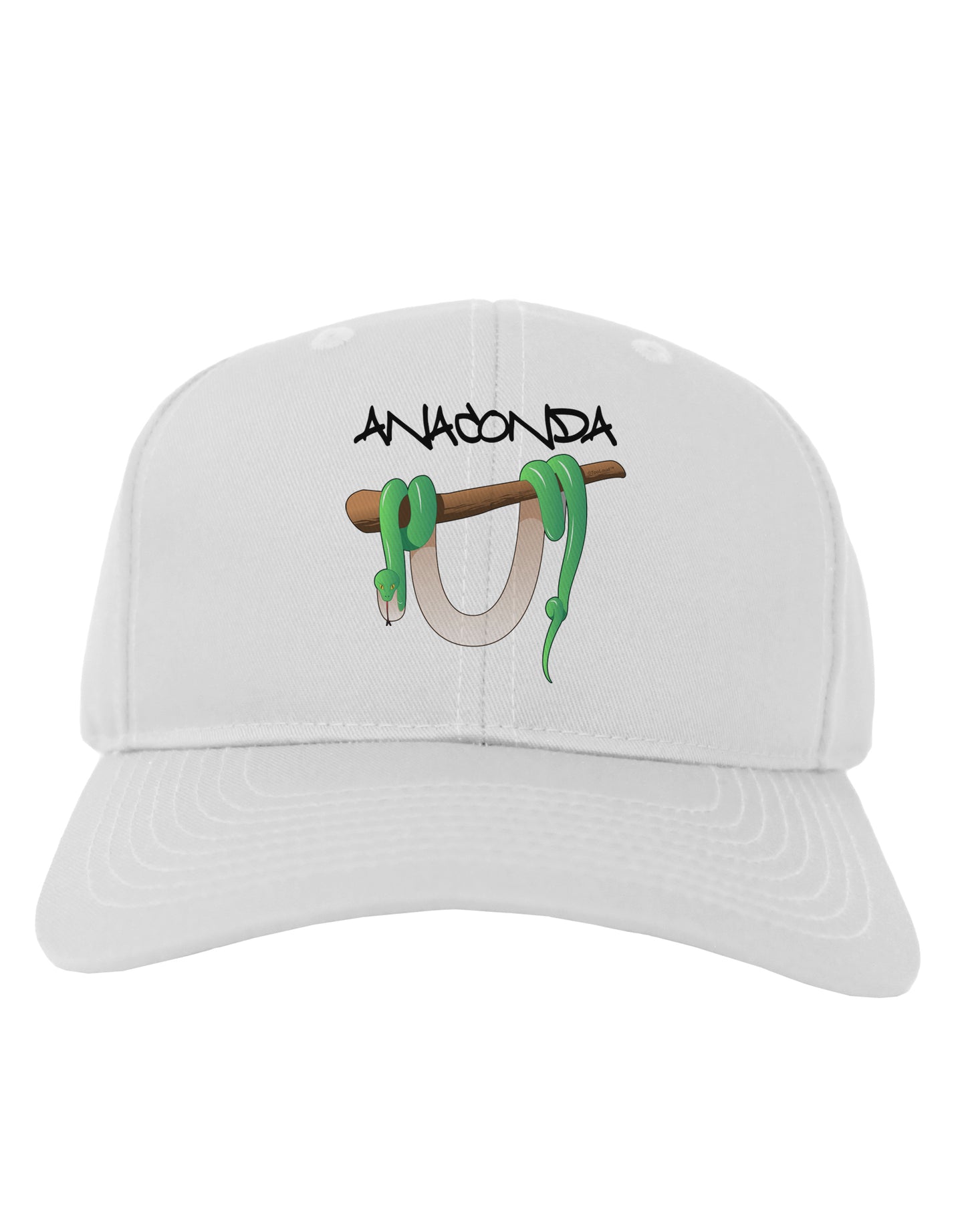 Anaconda Design Green Text Adult Baseball Cap Hat-Baseball Cap-TooLoud-White-One Size-Davson Sales