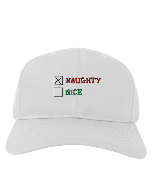 Naughty or Nice Christmas - Naughty Adult Baseball Cap Hat-Baseball Cap-TooLoud-White-One Size-Davson Sales