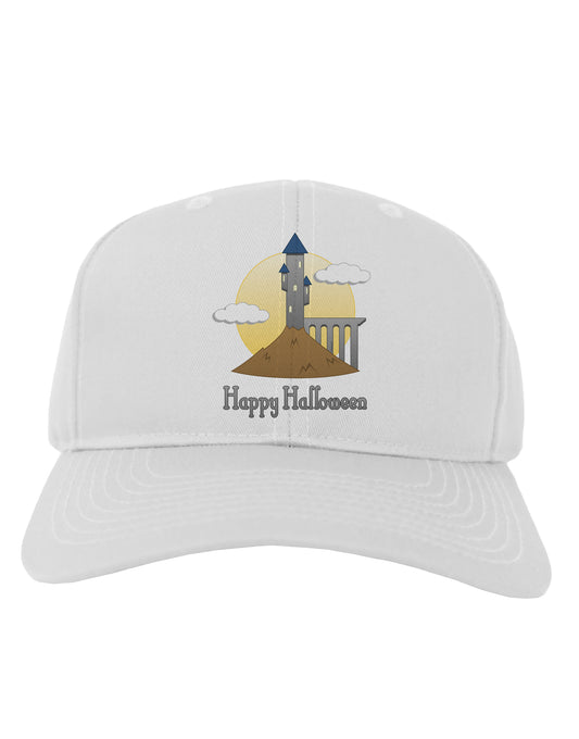 Moonlit Wizard Tower - Happy Halloween Adult Baseball Cap Hat-Baseball Cap-TooLoud-White-One Size-Davson Sales
