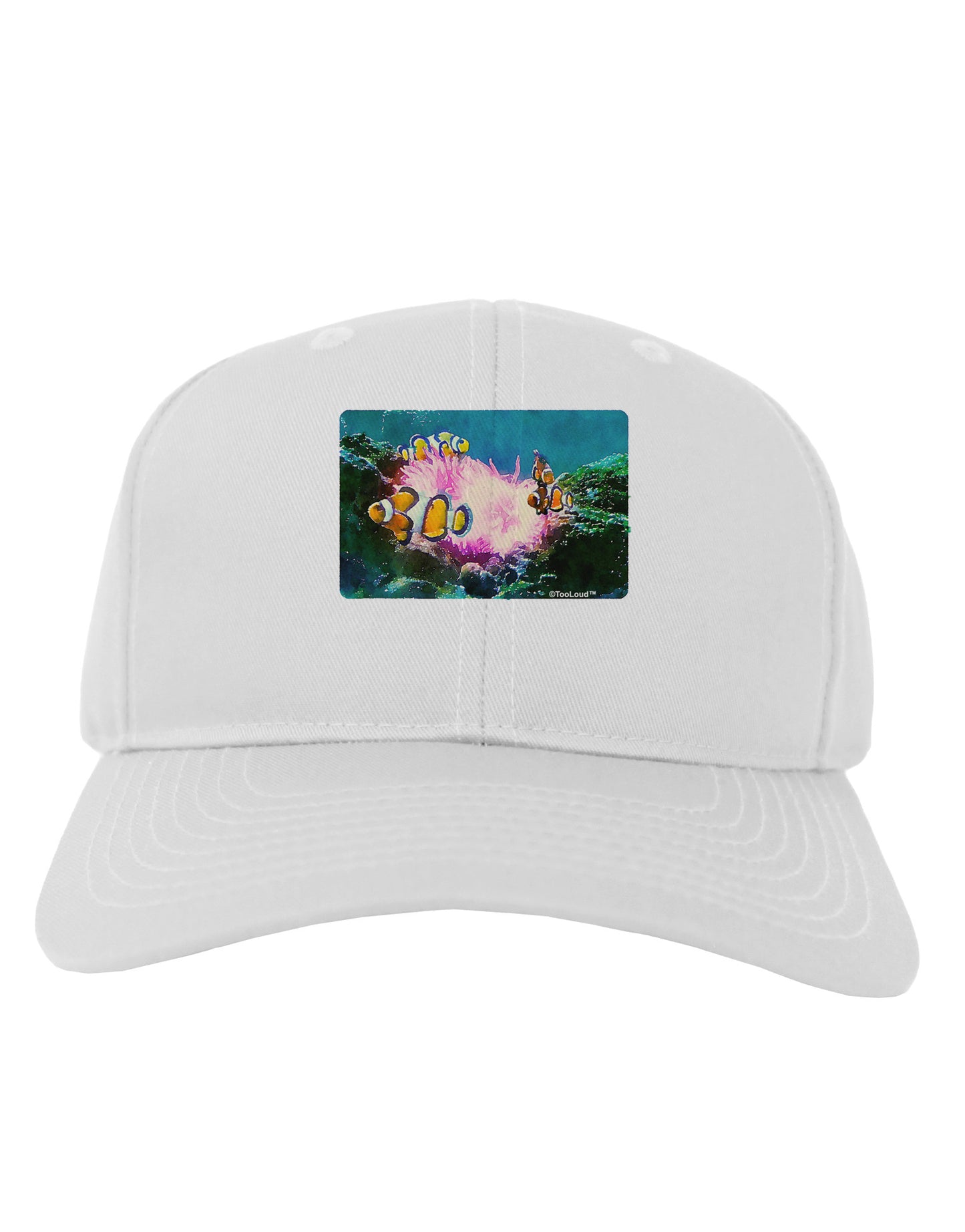 Clownfish Watercolor Adult Baseball Cap Hat-Baseball Cap-TooLoud-White-One Size-Davson Sales