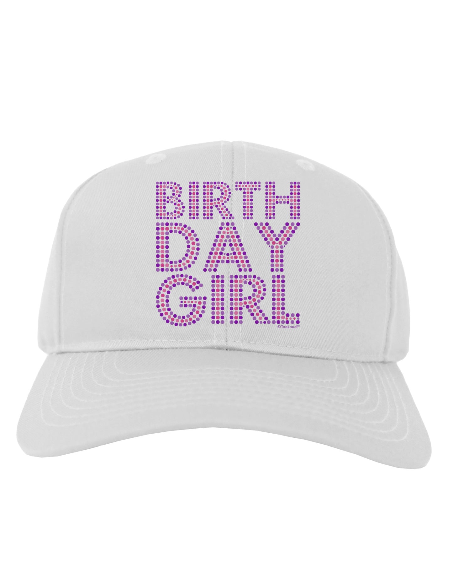 Birthday Girl - Pink and Purple Dots Adult Baseball Cap Hat by TooLoud-Baseball Cap-TooLoud-White-One Size-Davson Sales
