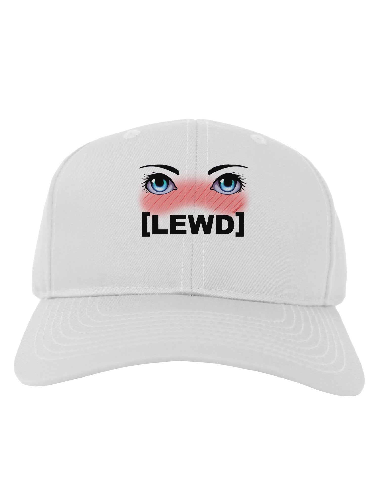 Blushing Anime Eyes Lewd Adult Baseball Cap Hat-Baseball Cap-TooLoud-White-One Size-Davson Sales