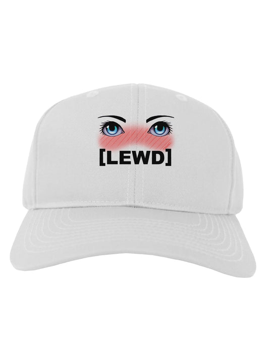 Blushing Anime Eyes Lewd Adult Baseball Cap Hat-Baseball Cap-TooLoud-White-One Size-Davson Sales