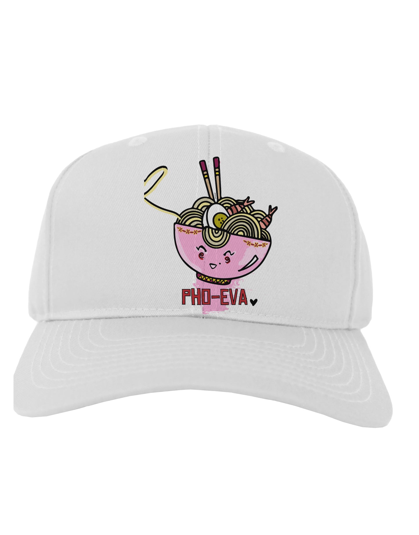 TooLoud Matching Pho Eva Pink Pho Bowl Adult Baseball Cap Hat-Baseball Cap-TooLoud-White-One-Size-Fits-Most-Davson Sales