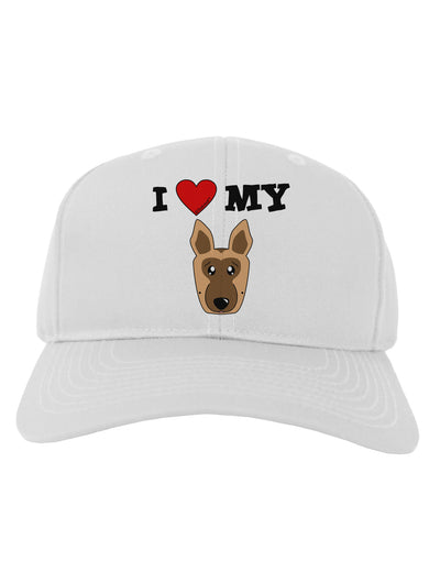 I Heart My - Cute German Shepherd Dog Adult Baseball Cap Hat by TooLoud-Baseball Cap-TooLoud-White-One Size-Davson Sales