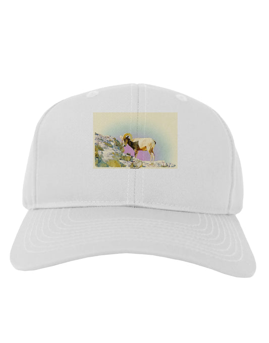 Bighorn Ram Watercolor Adult Baseball Cap Hat-Baseball Cap-TooLoud-White-One Size-Davson Sales