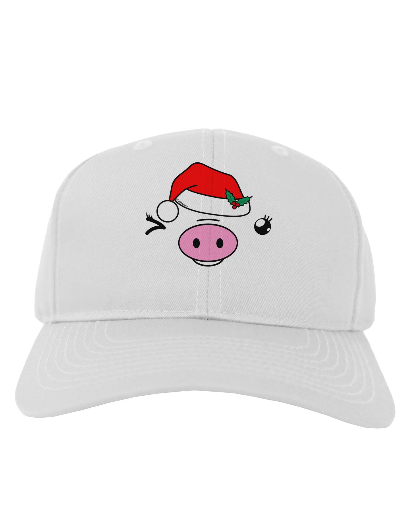 Kyu-T Face Oinkette Santa Hat Girl Pig Adult Baseball Cap Hat-Baseball Cap-TooLoud-White-One Size-Davson Sales