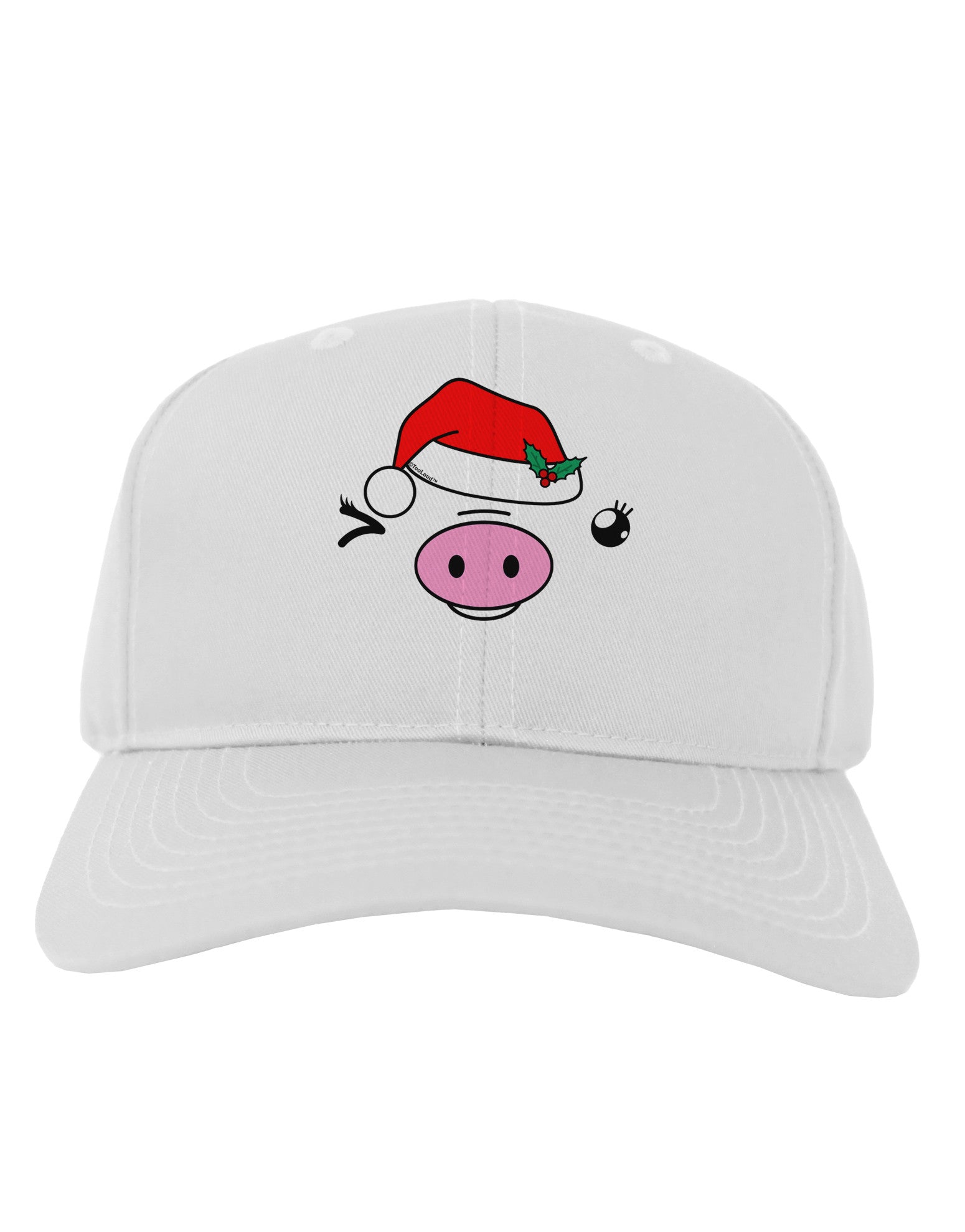 Kyu-T Face Oinkette Santa Hat Girl Pig Adult Baseball Cap Hat-Baseball Cap-TooLoud-White-One Size-Davson Sales