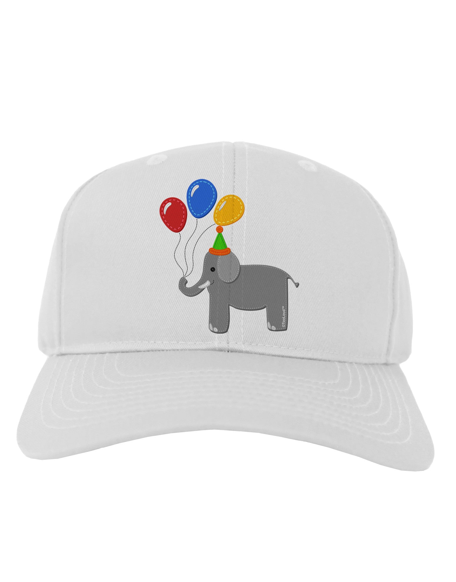 Cute Elephant with Balloons Adult Baseball Cap Hat-Baseball Cap-TooLoud-White-One Size-Davson Sales