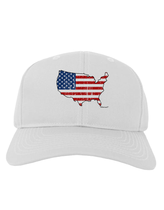 United States Cutout - American Flag Distressed Adult Baseball Cap Hat by TooLoud-Baseball Cap-TooLoud-White-One Size-Davson Sales