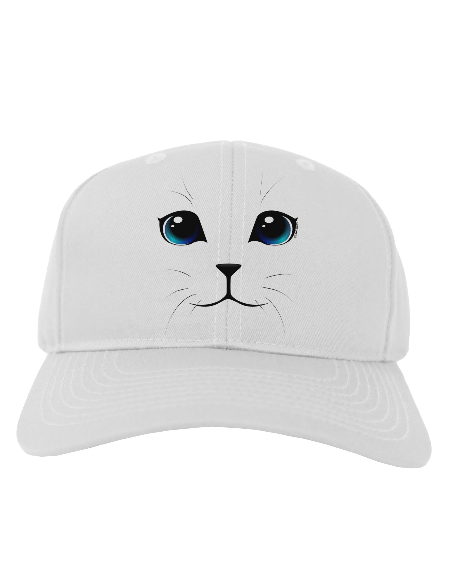 Blue-Eyed Cute Cat Face Adult Baseball Cap Hat-Baseball Cap-TooLoud-White-One Size-Davson Sales