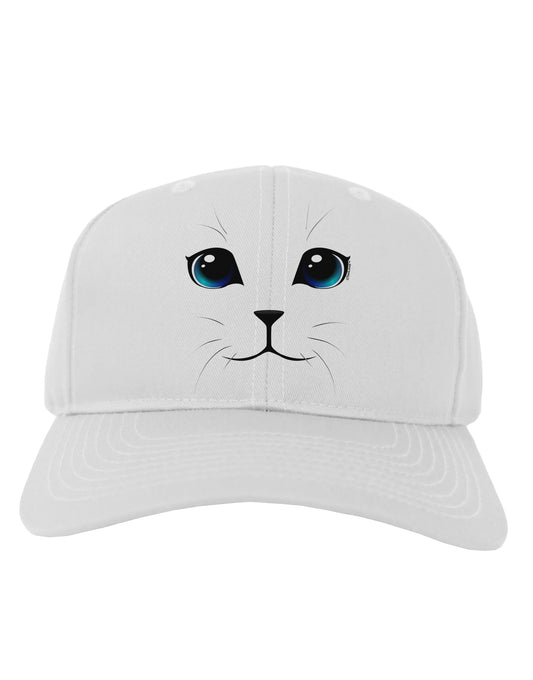 Blue-Eyed Cute Cat Face Adult Baseball Cap Hat-Baseball Cap-TooLoud-White-One Size-Davson Sales