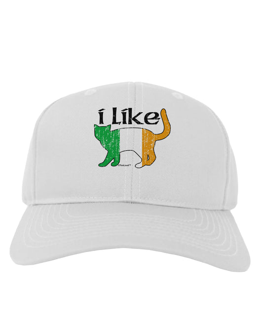 I Like Irish Cat Silhouette Adult Baseball Cap Hat by TooLoud-Baseball Cap-TooLoud-White-One Size-Davson Sales