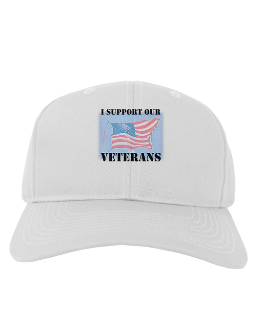 Support Our Veterans Adult Baseball Cap Hat-Baseball Cap-TooLoud-White-One Size-Davson Sales