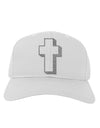 Simple Cross Design Glitter - Silver Adult Baseball Cap Hat by TooLoud-Baseball Cap-TooLoud-White-One Size-Davson Sales