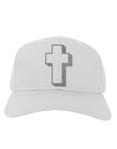 Simple Cross Design Glitter - Silver Adult Baseball Cap Hat by TooLoud-Baseball Cap-TooLoud-White-One Size-Davson Sales